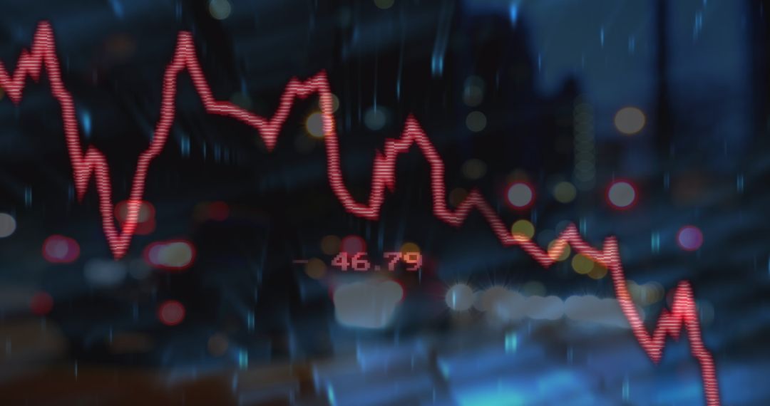 Falling Stock Prices in Digital Data Display