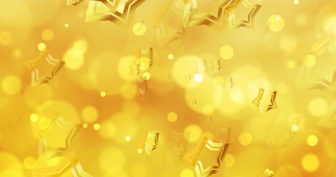 Golden Bokeh and Stars Create Festive Atmosphere