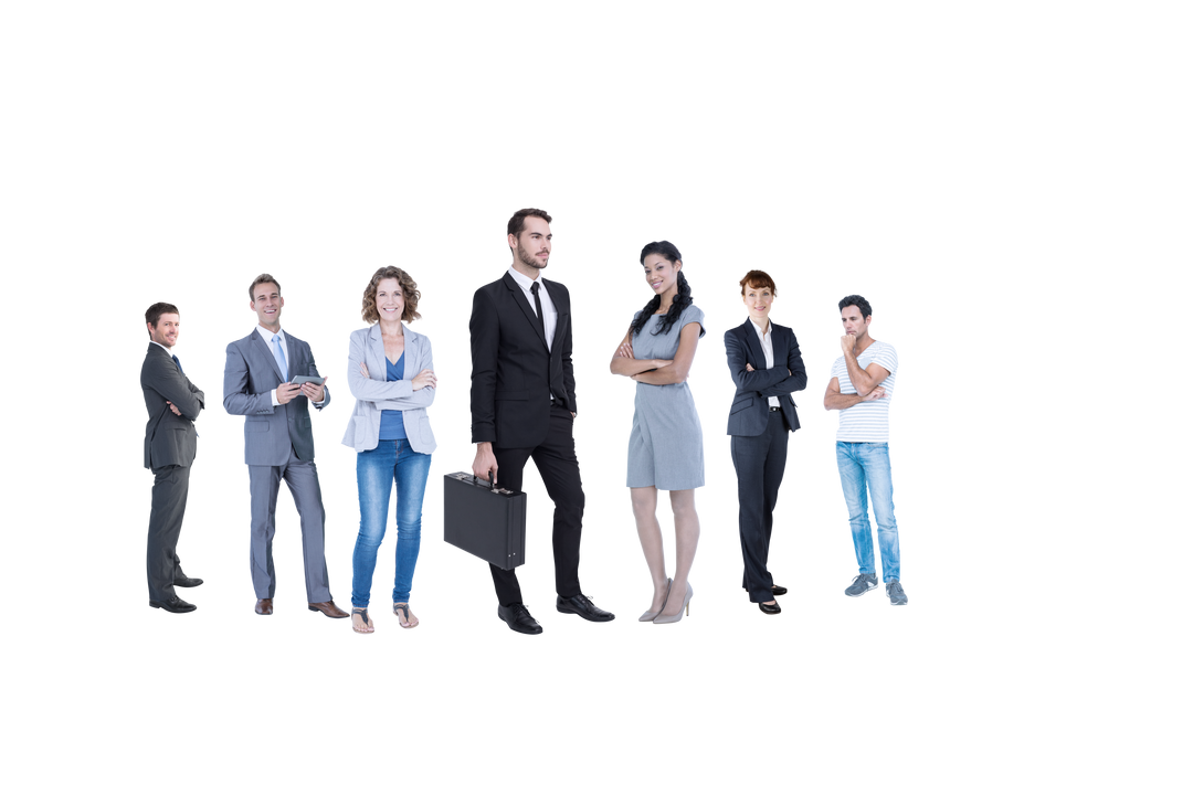 Diverse Business Professionals Standing Transparent Background - Download Free Stock Images Pikwizard.com