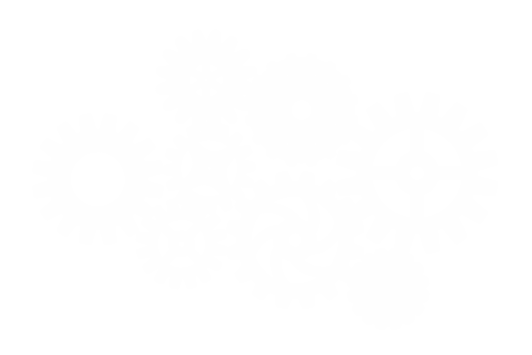 White Cogwheels Illustration on Transparent Background for Industry Themes