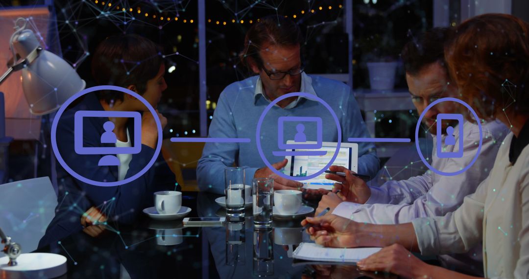 Diverse Business Team Engaging in Global Networking Discussion