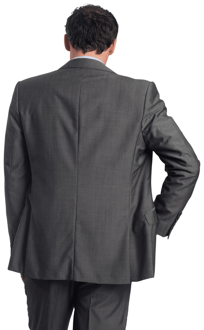 Businessman Viewed from Behind on Transparent Background