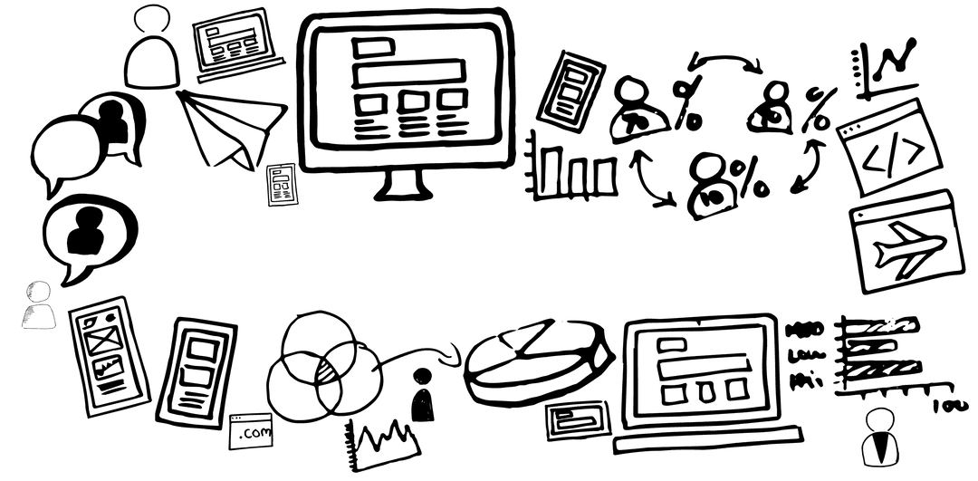 Transparent Icons Representing Business Timeline Collaboration