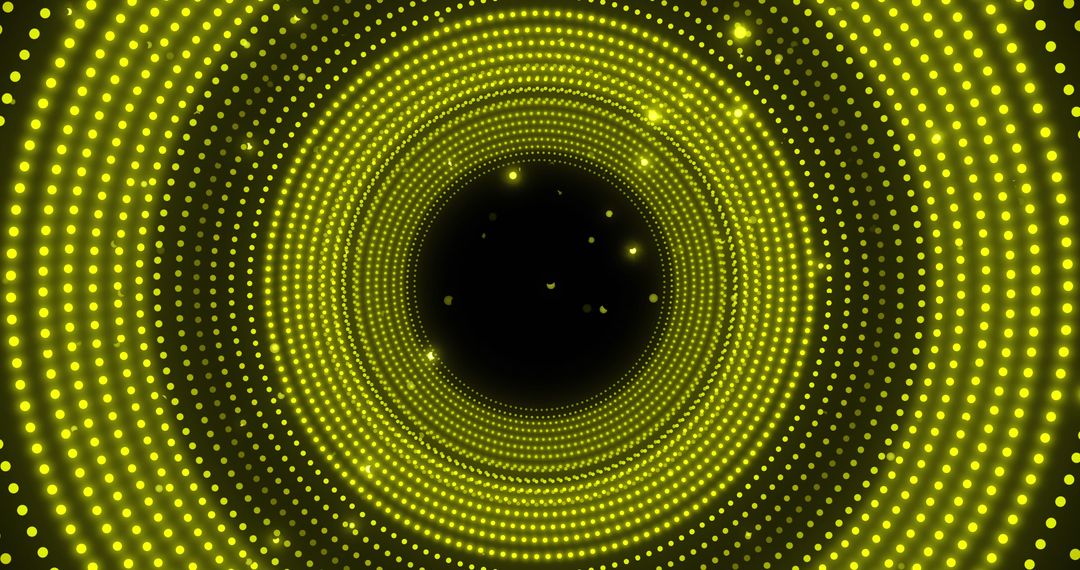 Glowing Yellow Circles on Black Background for Futuristic Design