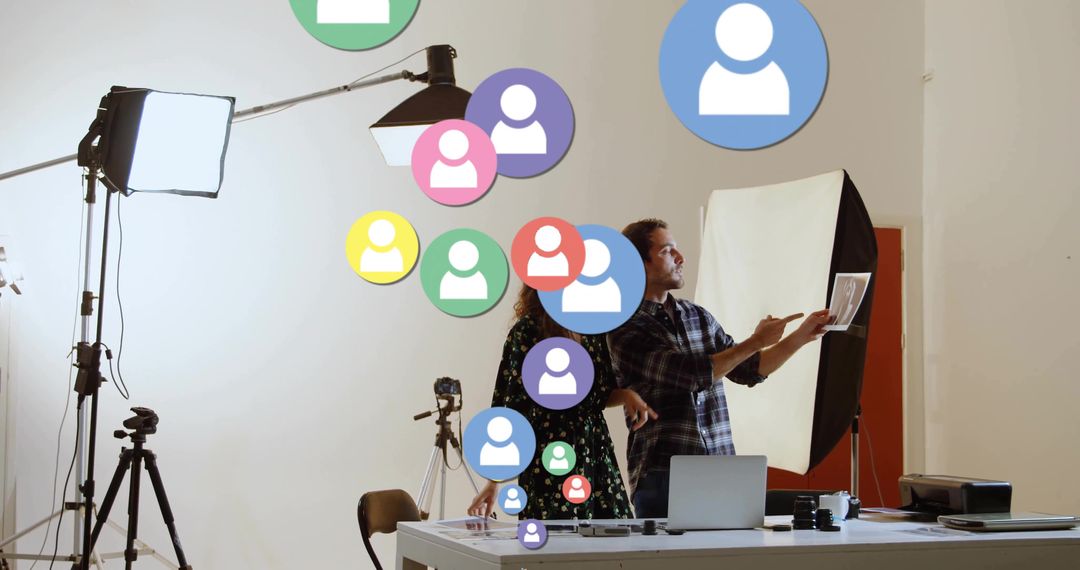 Creative Professionals Collaborating in Modern Studio Setting