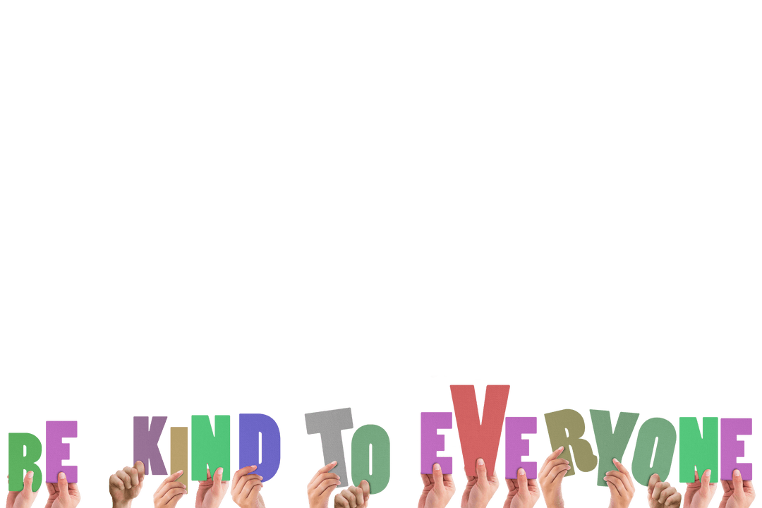 Hands Holding Be Kind to Everyone Text Transparent PNG