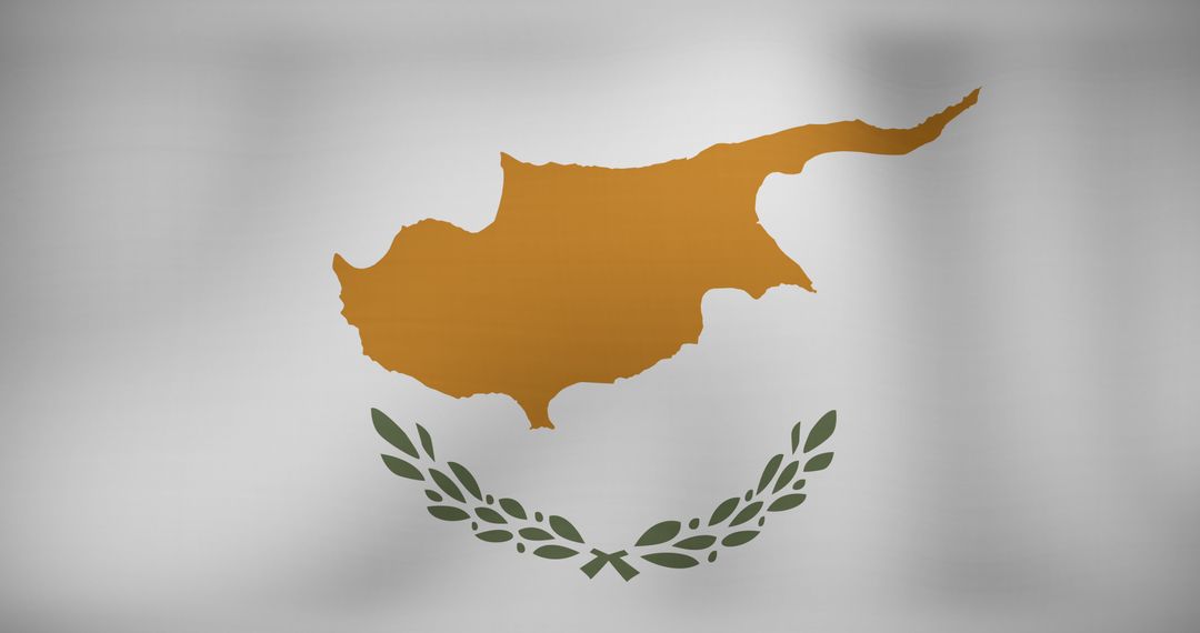 Cyprus National Flag Waving in Wind Emblematic Symbol