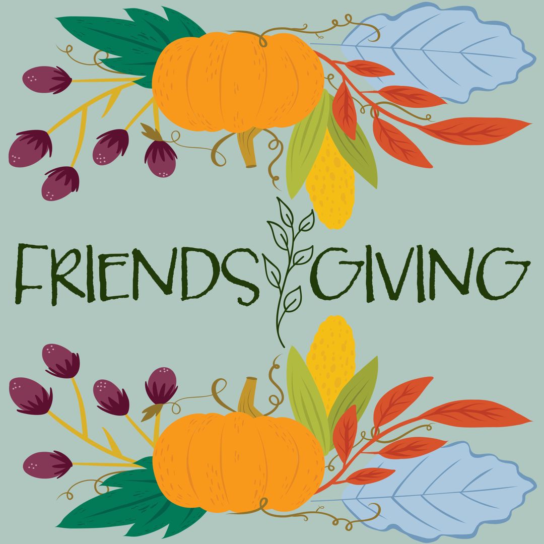 Friendsgiving Celebration with Autumn Harvest Elements