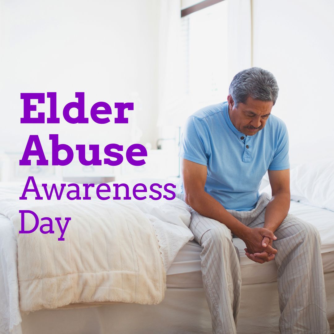 Elder Abuse Awareness Day Theme with Sad Senior Man