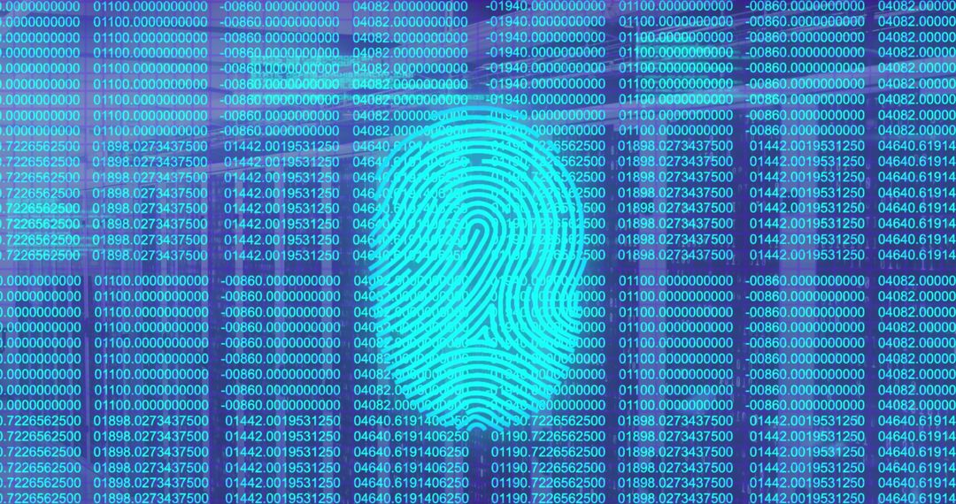 Fingerprint Scanning Technology with Digital Data Background