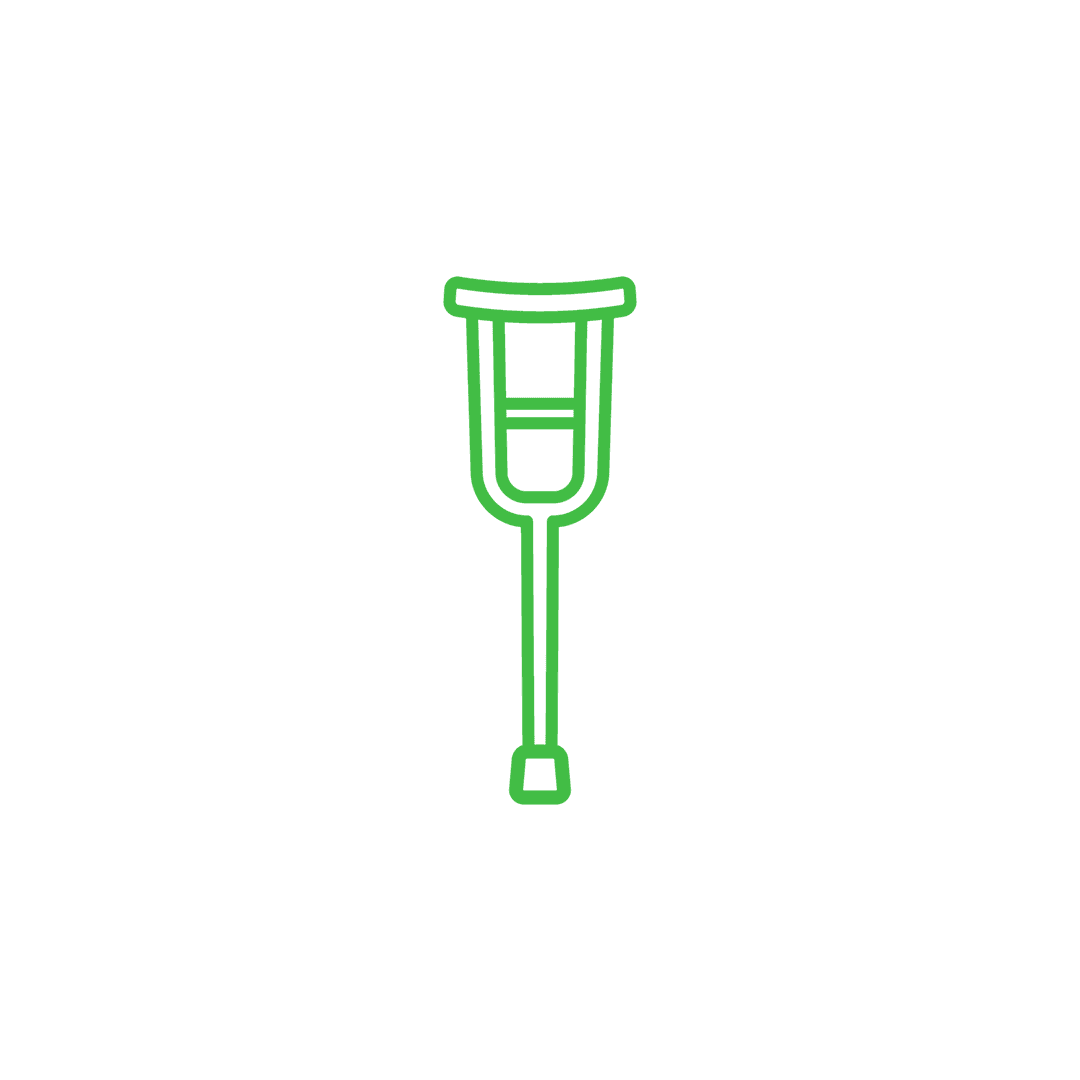 Transparent PNG Illustration of Green Crutch with Isolated Design