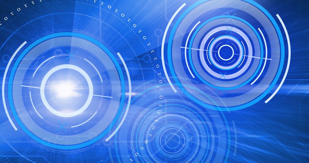 Futuristic Digital Interface with Circular Scanning Graphics