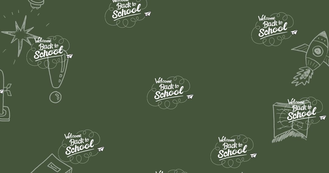 Chalkboard Back to School Collage with Doodles and Text