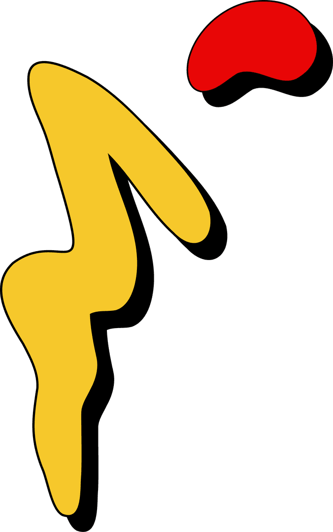 Colorful Abstract Yellow Red Splash on Transparent Background