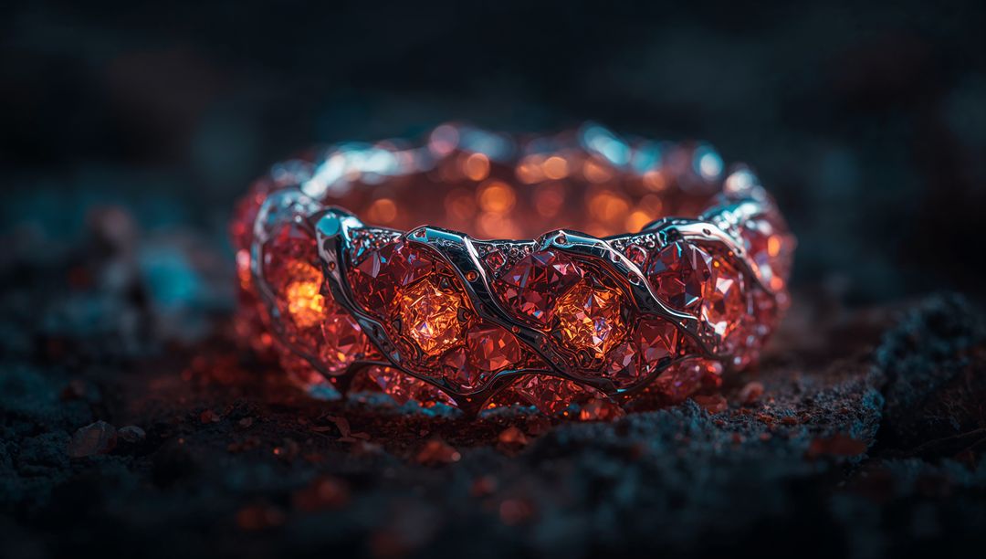 Exquisite Silver Lattice Ring with Fiery Gemstones