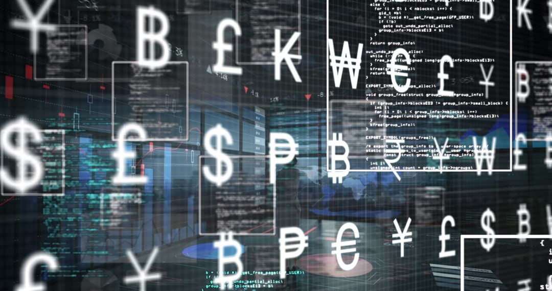 Global Currency Symbols in Digital Data Network