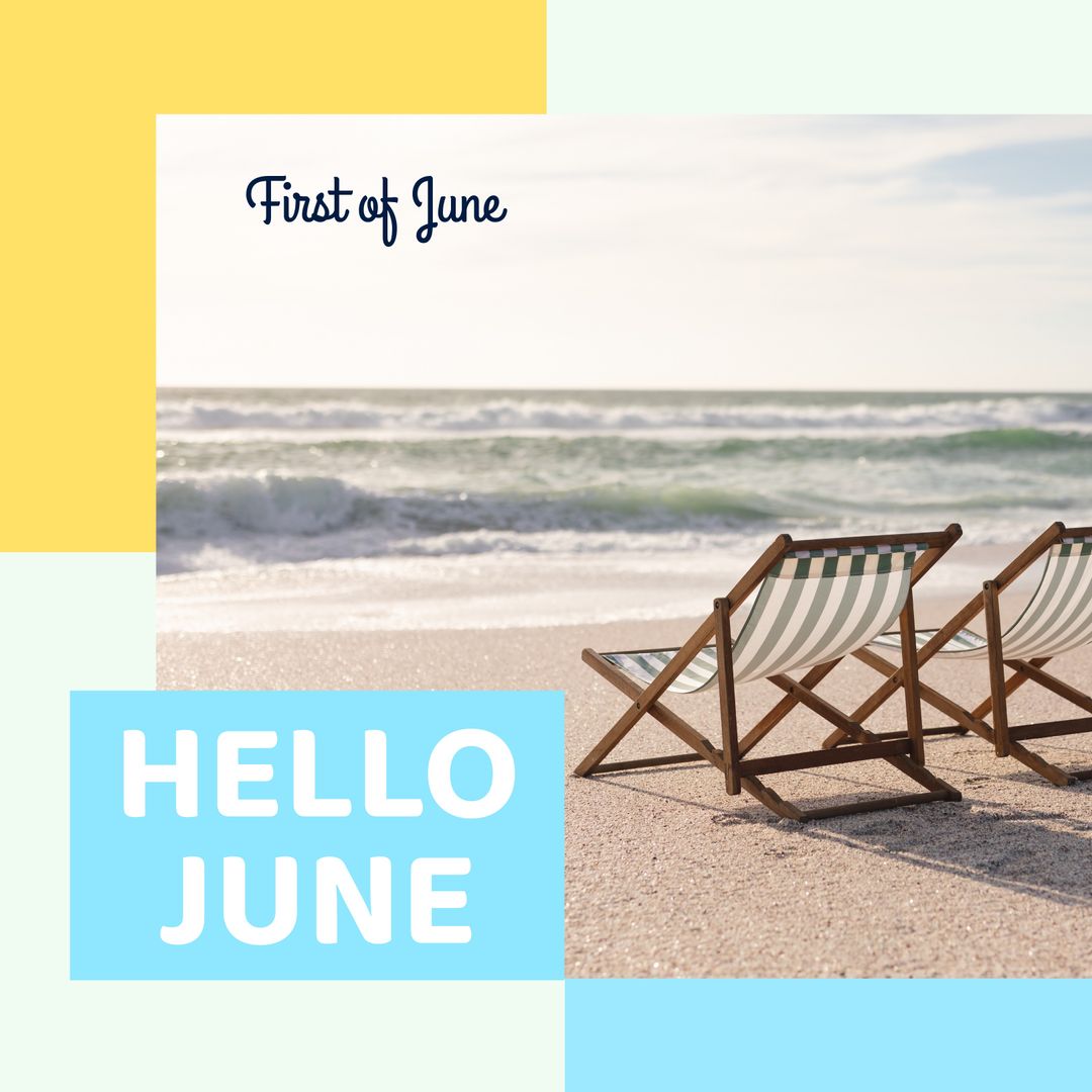 Welcoming June Beach Scene with Deckchairs