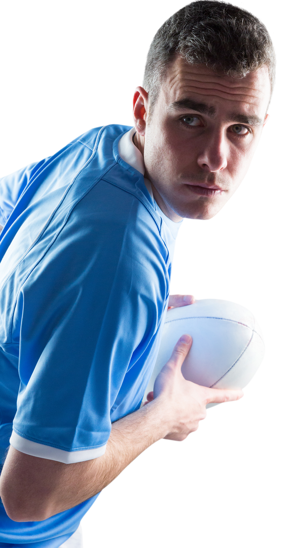 Serious Rugby Player Holding Ball, Transparent Background - Download Free Stock Images Pikwizard.com