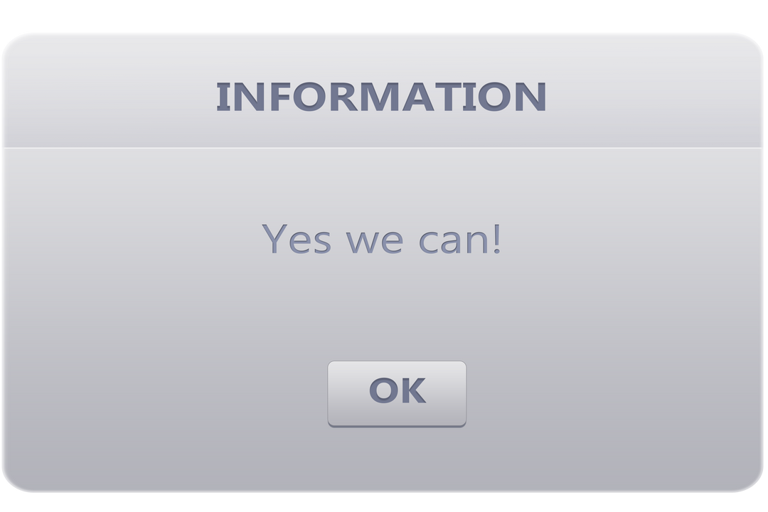 Gray Information Announcement with OK Button Vector Transparent Background - Download Free Stock Images Pikwizard.com