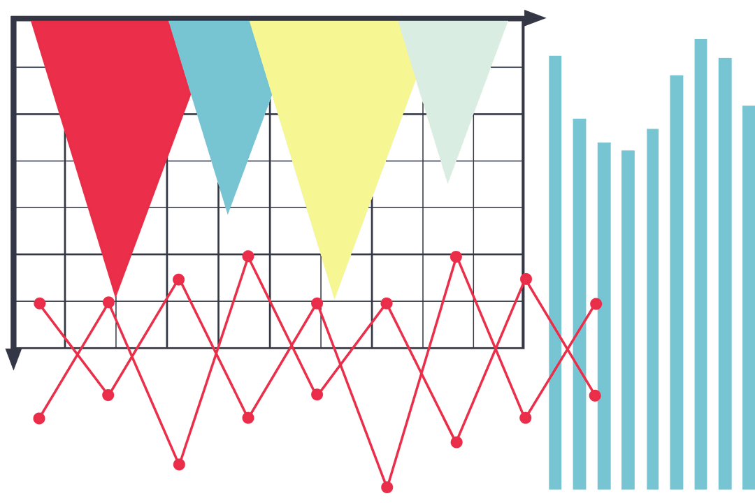 Colorful Business Charts on Transparent Background for Infographics