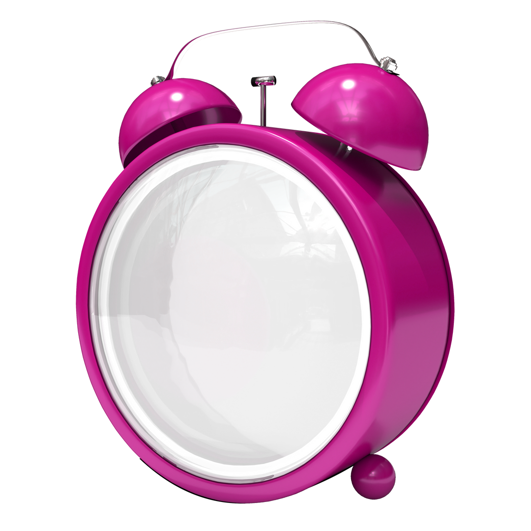 Transparent Pink Twin Bell Alarm Clock Isolated On White Background - Download Free Stock Images Pikwizard.com