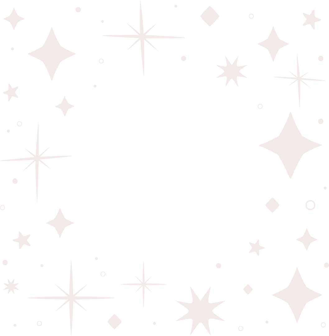 Transparent Celestial Border with Stylized Stars and Sparkles