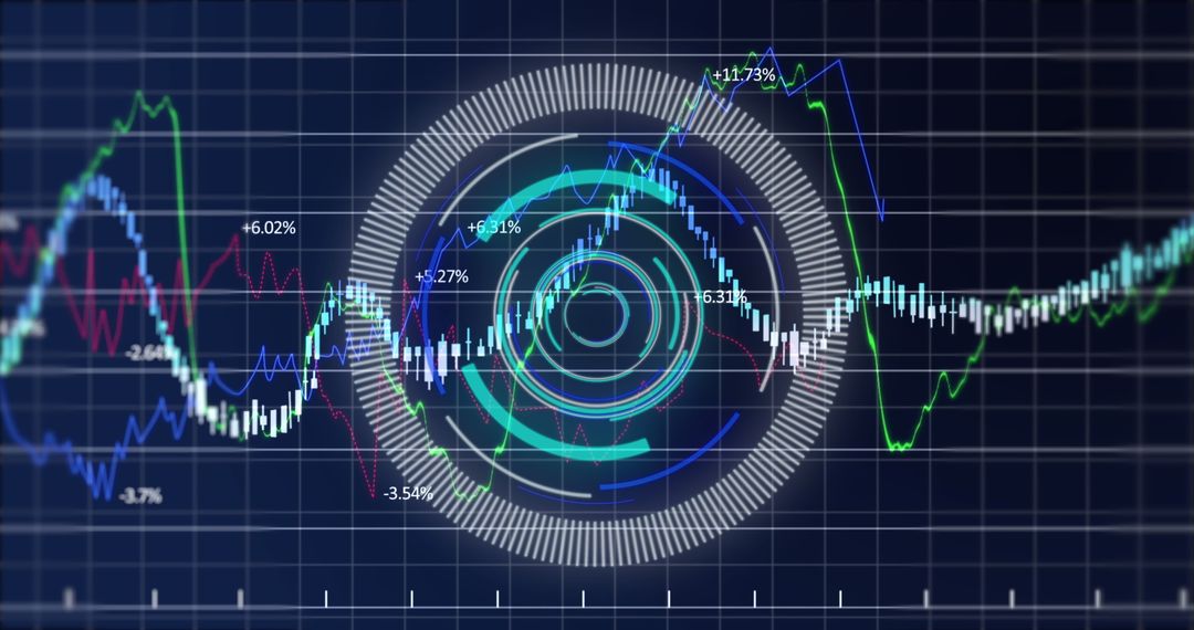 Digital Data Scanning Chart with Growing Trends