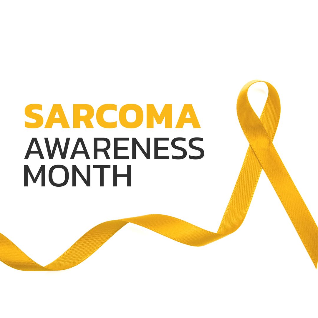 Sarcoma Awareness Month Yellow Ribbon Design on White Background - Download Free Stock Templates Pikwizard.com