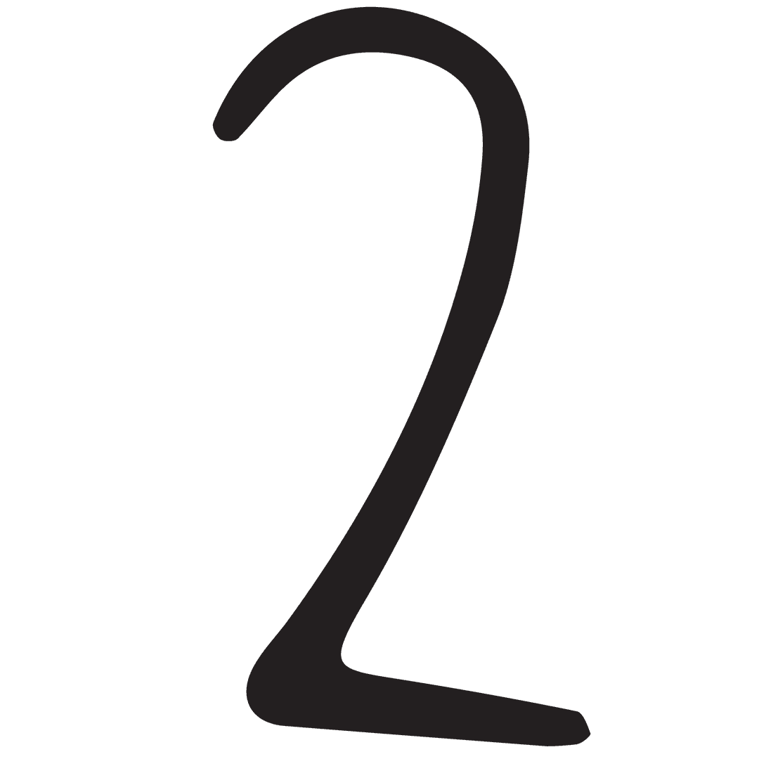 Transparent Background Black 2 Number Illustration