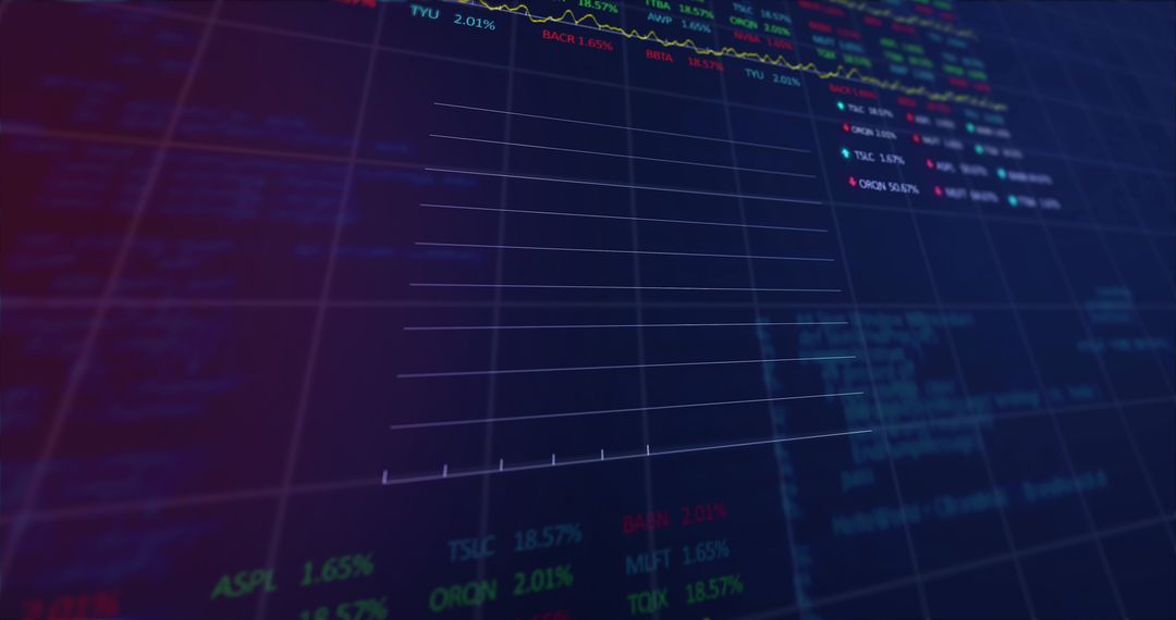 Digital Financial Data Over Dynamic Grid Background