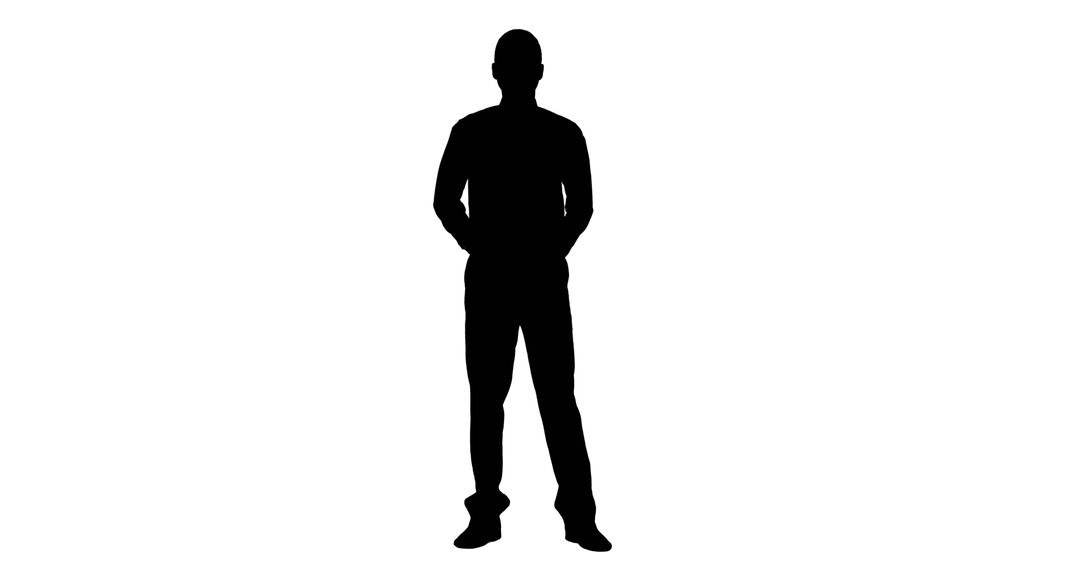 Silhouette of Businessman Confident Stance on White Background - Free Images, Stock Photos and Pictures on Pikwizard.com