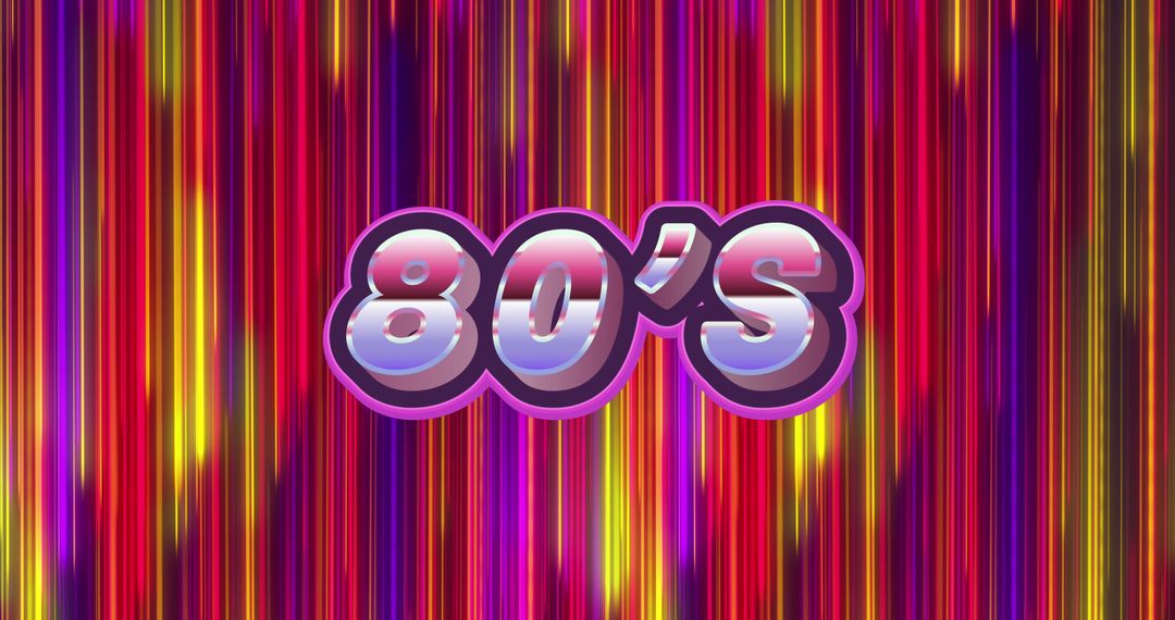 Colorful 80s Retro Digital Graphic with Vibrant Trails