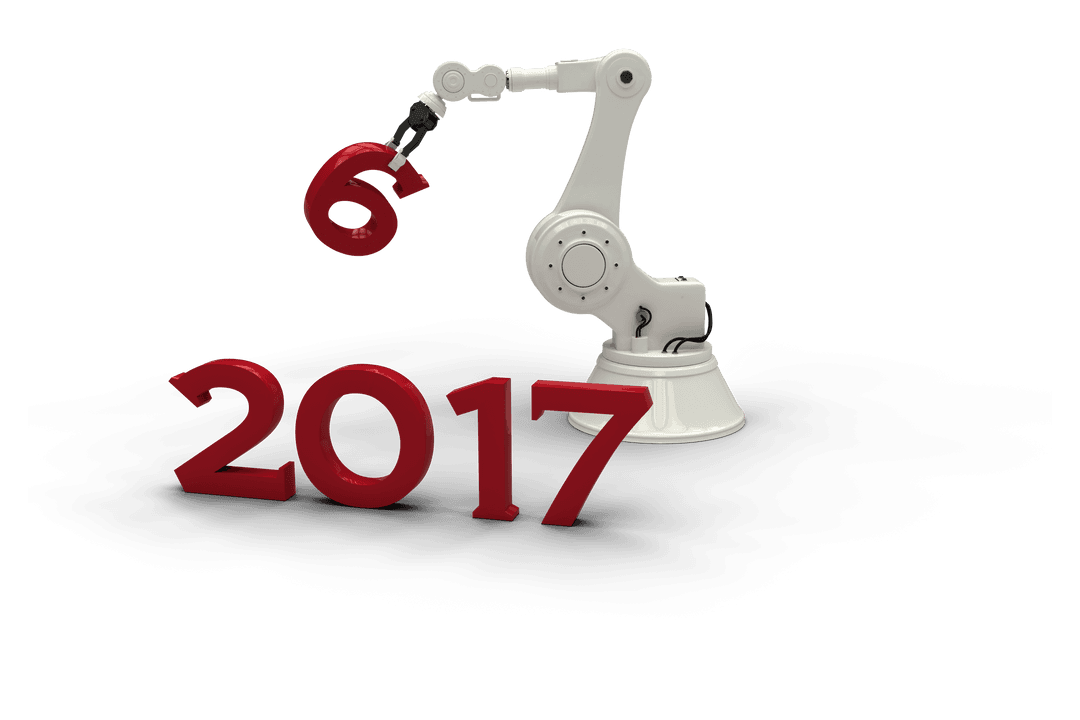 Transparent Robotic Arm Holding Number 6 for 2016