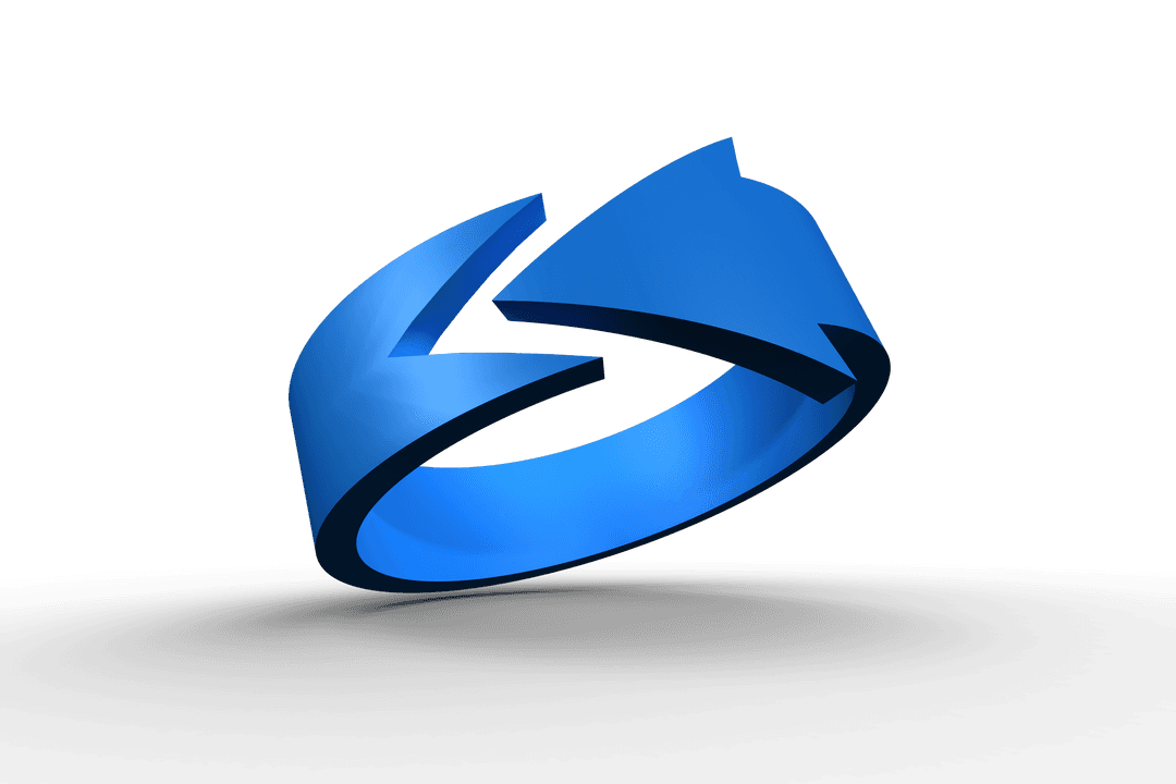 Blue Gradient Arrow Icon on Transparent Background for Digital Design