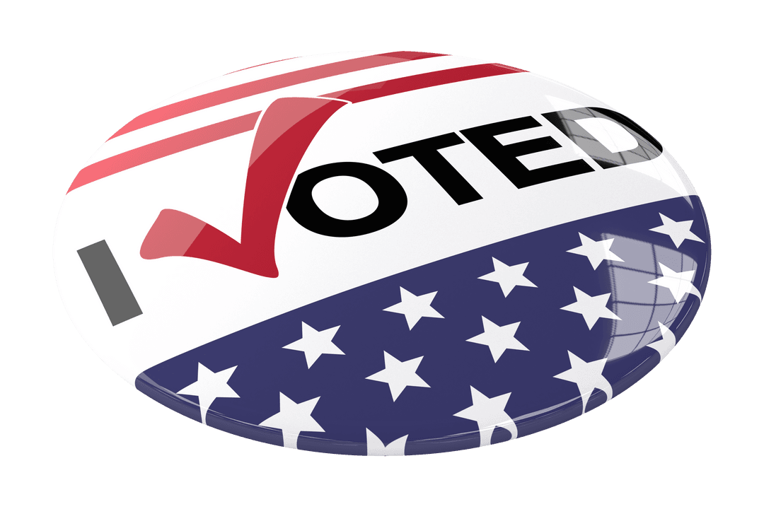 USA Flag-Based I Voted Badge on Transparent Background