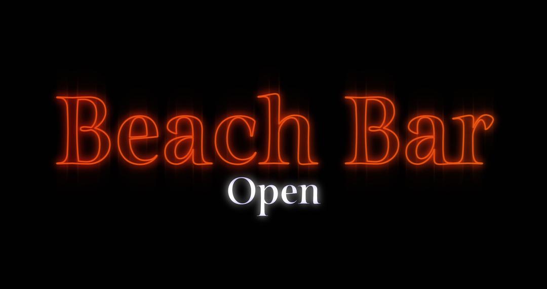 Glowing Neon 'Beach Bar Open' Sign on Black Background - Free Images, Stock Photos and Pictures on Pikwizard.com