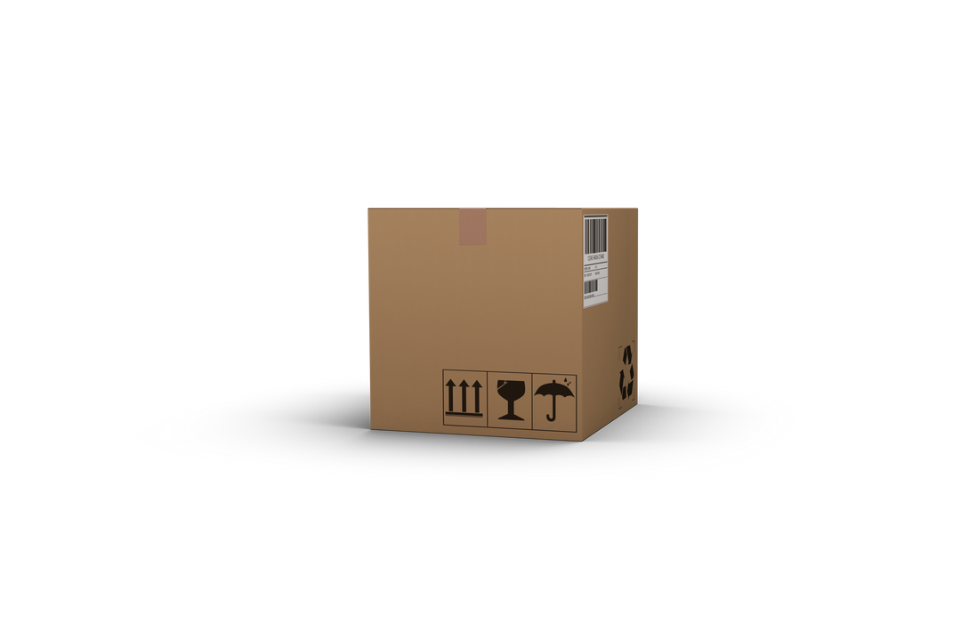 Transparent 3D Illustration of a Brown Courier Box on Black - Download Free Stock Images Pikwizard.com