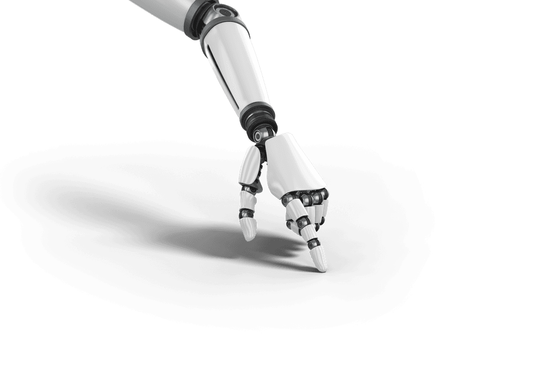 Advanced Robotic Hand Isolated on Transparent Background