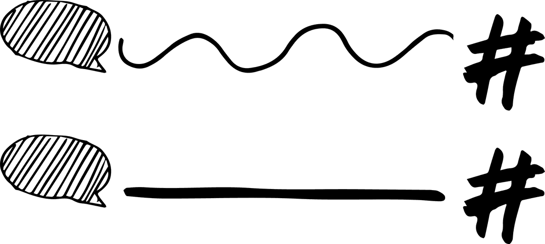 Transparent Speech Bubble with Hashtag Symbol