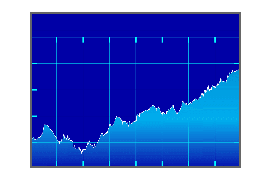 Financial Growth Trend Graph on Transparent Background Illustration