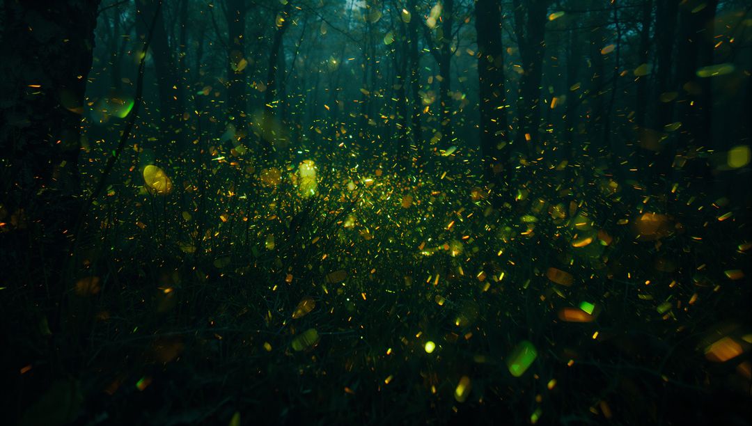 Magical Firefly Dance in Enchanted Forest by Moonlight