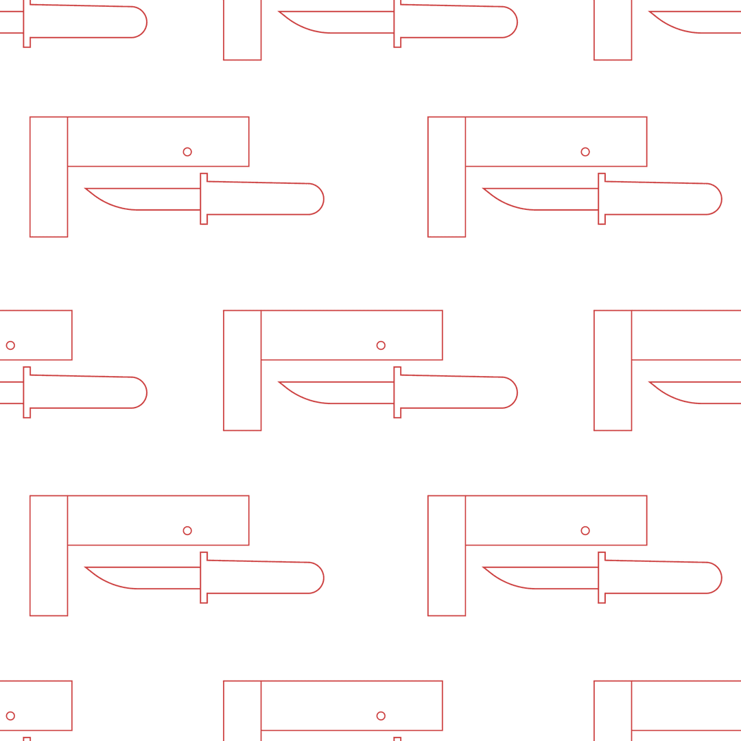 Red Craft Knife and Right Angle Pattern on Transparent Background