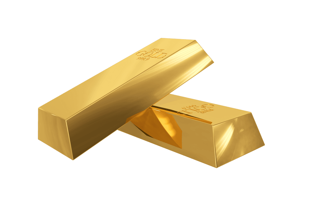 Shiny Gold Bars on Transparent Background Vector Illustration