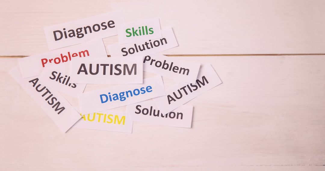 Autism Concept with Keywords on White Background