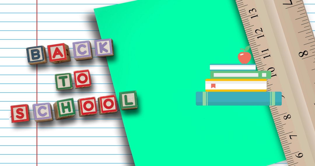 Back to School Concept on Notebook Paper with Stationary