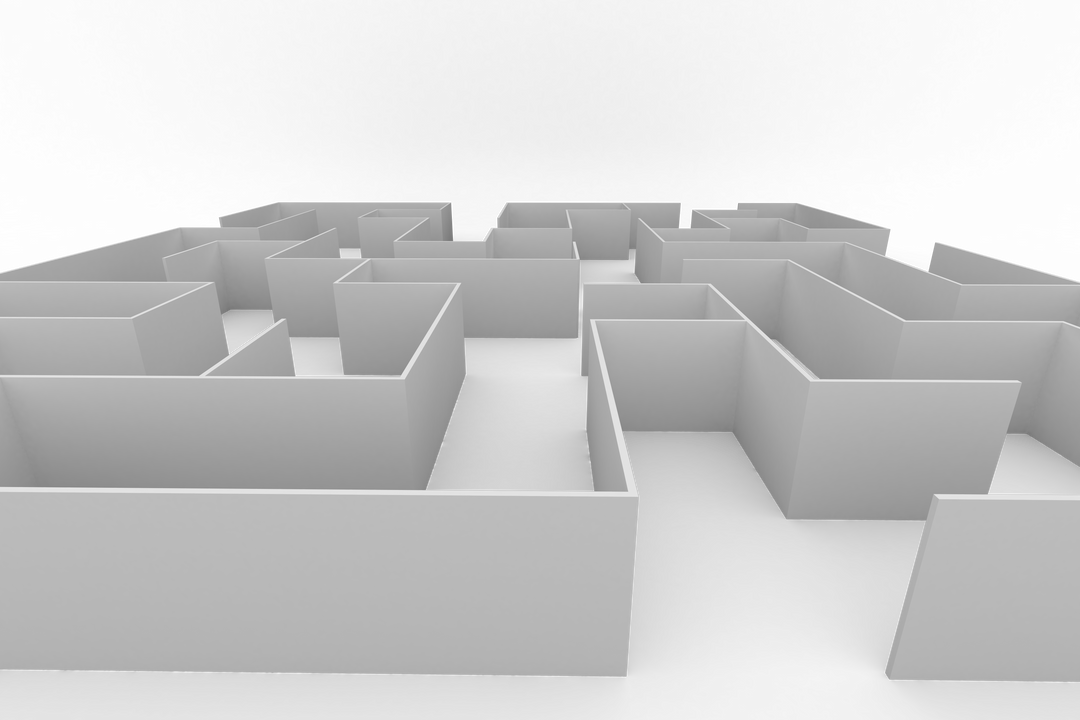 3D Transparent Empty Maze Puzzle with White Walls - Download Free Stock Images Pikwizard.com