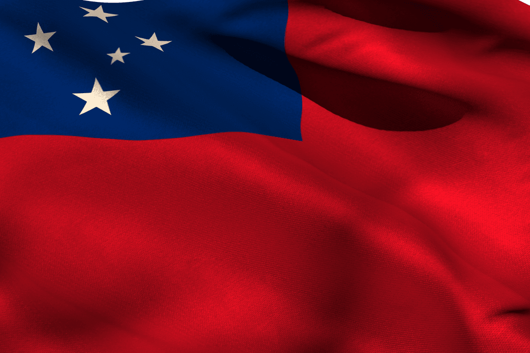 Waving Transparent Flag of Samoa Illustration with Subtle Shadows