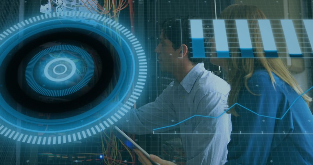 engineers working with innovative data processing interface - Free Images, Stock Photos and Pictures on Pikwizard.com