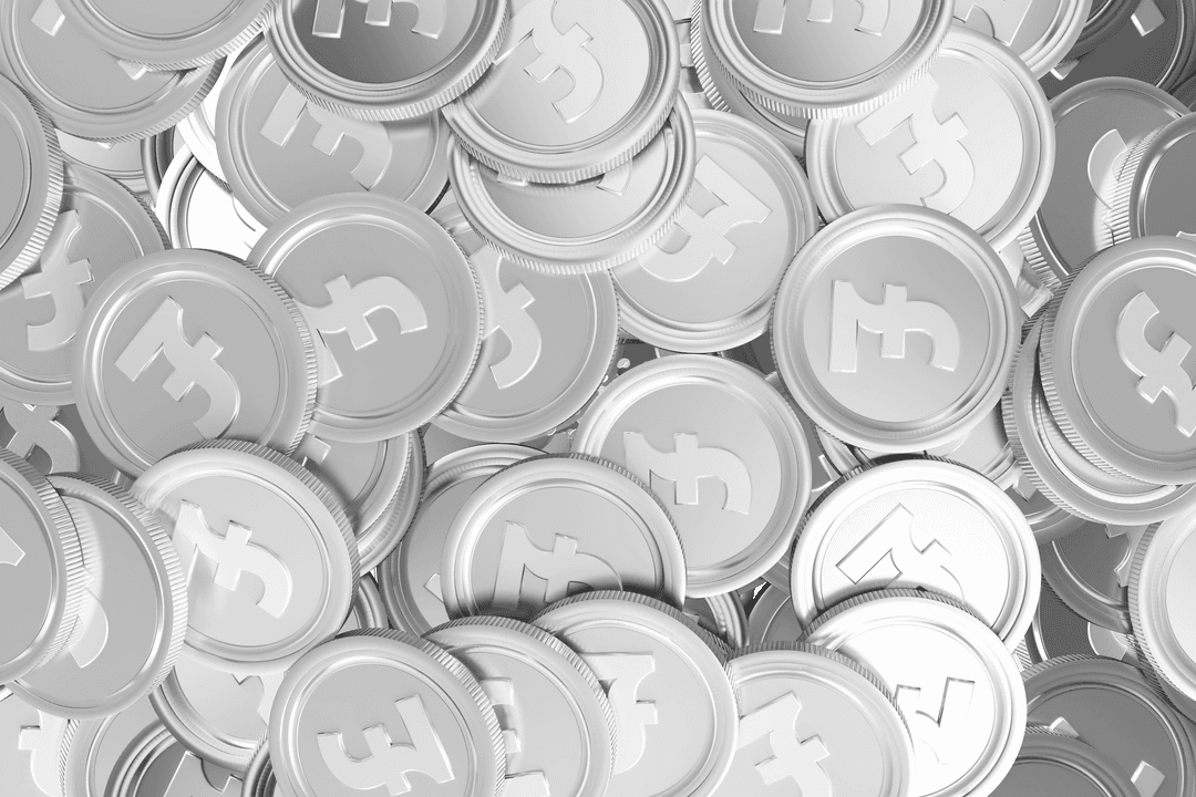 Transparent PNG of Silver Coins Currency Symbol Backdrop