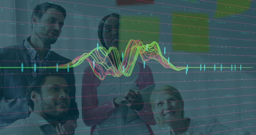 Business Team Analyzing Interactive Data Chart